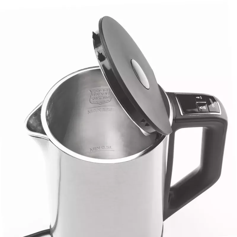 Elektriskā tējkanna GASTROBACK Design Cool Touch 1.5 L 2200 W, Nerūsējošais tērauds/Melns