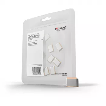 Lindy USB Type-C Portu Bloķētāji (Bez Atslēgas) - 10 iepakojumā, Oranžs
