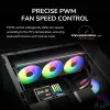 COUGAR Unity360-FB vienotā rāmja 360 ARGB PWM priekšējais ventilators, 120 mm, 700–2500 RPM, FDB, balts