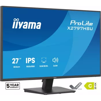 Datora monitors IIYAMA ProLite X2797HSU-B1 27 collu (68.6 cm) Full HD 1920×1080 LED matēts 4 ms USB 3.2 Gen 1 skaļruņi VESA melns