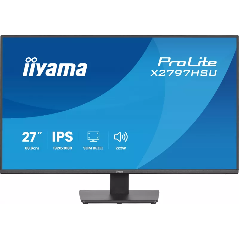 Datora monitors IIYAMA ProLite X2797HSU-B1 27 collu (68.6 cm) Full HD 1920×1080 LED matēts 4 ms USB 3.2 Gen 1 skaļruņi VESA melns