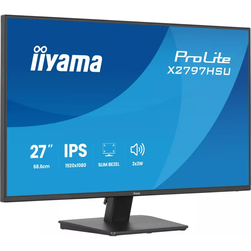 Datora monitors IIYAMA ProLite X2797HSU-B1 27 collu (68.6 cm) Full HD 1920×1080 LED matēts 4 ms USB 3.2 Gen 1 skaļruņi VESA melns