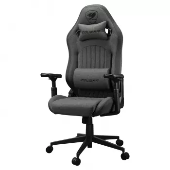 Universāla spēļu krēsls Cougar CGR-EPF-ROG — Melns/Pelēks, 125 cm min augstums, 710×670 mm sēdeklis, 120 kg max