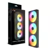 Ventilatoru komplekts Cougar Unity360-FB vienotā rāmī 360mm ARGB PWM Forward, 120mm×3, 700–2500 RPM, FDB, 5.4 mmH2O, Melns