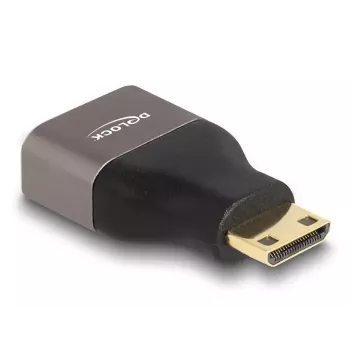 DeLOCK HDMI Adapter Mini-C vīriešu uz A sieviešu 8K 60 Hz pelēks metāls