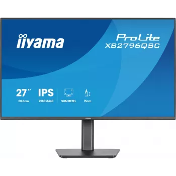 27 collu IIYAMA ProLite XB2796QSC-B1 IPS Quad HD 2560x1440 LED monitors, 4 ms, USB-C, skaļruņi, augstuma regulējams, VESA