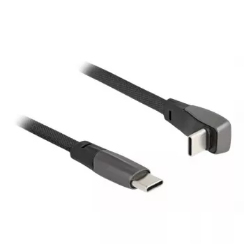 DeLOCK USB 2.0 plakanā lentes kabelis USB Type-C vīriešu–vīriešu PD 3.0 60W 1m melns