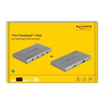 DeLOCK Thunderbolt 4 Hub 3 Ports USB 10 Gbps Type-A 8K