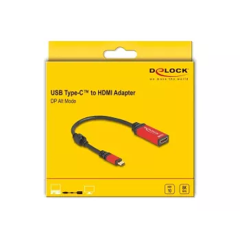 DeLOCK USB-C uz HDMI adapteris 8K 60Hz HDR Sarkans