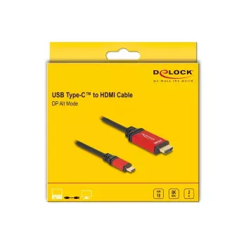 DeLOCK USB Type-C uz HDMI kabelis DP Alt režīms 8K 60Hz HDR 2m sarkans