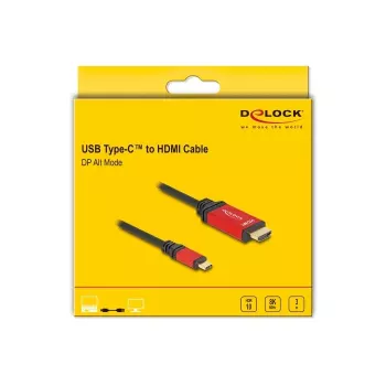 DeLOCK USB Type-C uz HDMI kabelis 8K 60Hz HDR 3m Sarkans