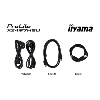 IIYAMA ProLite X2497HSU-B1 monitors 23.8 collas (60.5 cm) Full HD IPS 1920×1080 4 ms USB‑C 2×, skaļruņi, VESA, melns