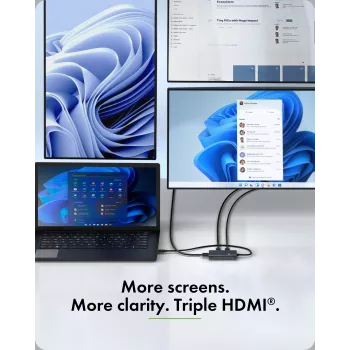 ICY BOX Adapter USB Type-C uz 3x HDMI, USB 3.2 Gen 2 (3.1 Gen 2) Type-C, HDMI, 10000 Mbit/s, 144 Hz, 3840 x 2160, 7680 x 4320