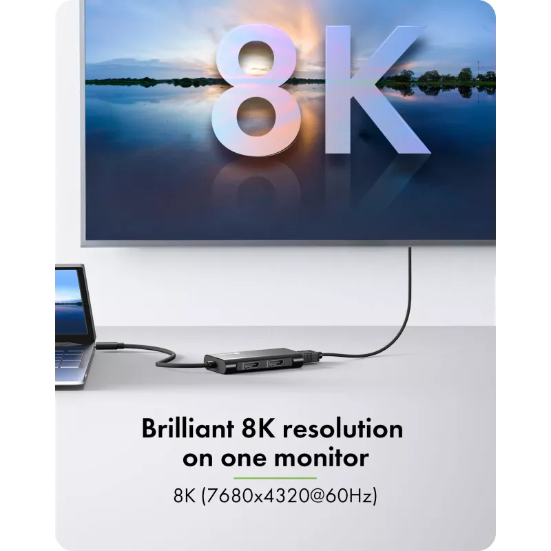 ICY BOX Adapter USB Type-C uz 3x HDMI, USB 3.2 Gen 2 (3.1 Gen 2) Type-C, HDMI, 10000 Mbit/s, 144 Hz, 3840 x 2160, 7680 x 4320