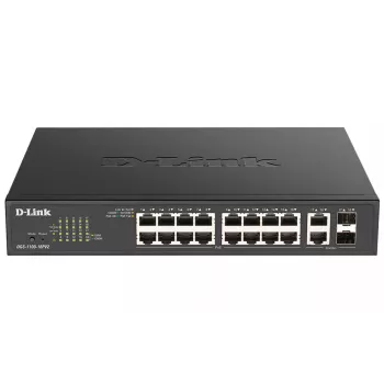 D-Link DGS-1100-18PV2 tīkla slēdzis, pārvaldāms L2, Gigabit Ethernet (10/100/1000), PoE, 1U, melns