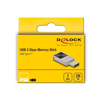 USB zibatmiņa DeLOCK 256GB USB-C 3.2 Gen 1 metāla korpuss