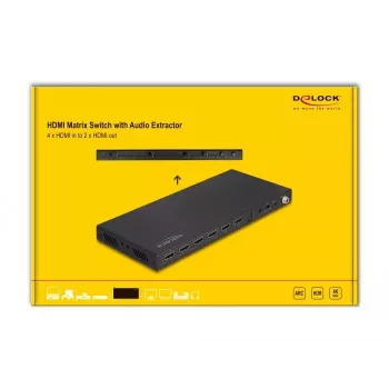 DeLOCK HDMI Matrix Switch 4 x HDMI ieeja uz 2 x HDMI izeja 4K 60 Hz