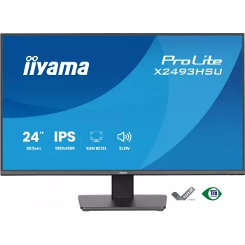Monitors IIYAMA X2493HSU-B1 24 collas (60.5 cm) IPS 16:10 HDMI DisplayPort 2×USB