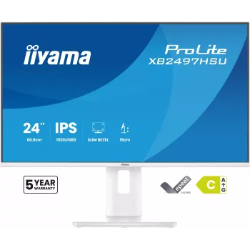 iiyama ProLite XB2497HSU-W1 monitors 60.5 cm (23.8 collas) 1920 x 1080 pikseļi Full HD LED Balts