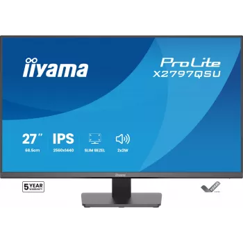 Datora monitors IIYAMA ProLite X2797QSU-B1 27 collas (68,6 cm) 2560×1440 IPS LED matēts, 1 ms, USB 3.2 centrmezgls, skaļruņi, VESA