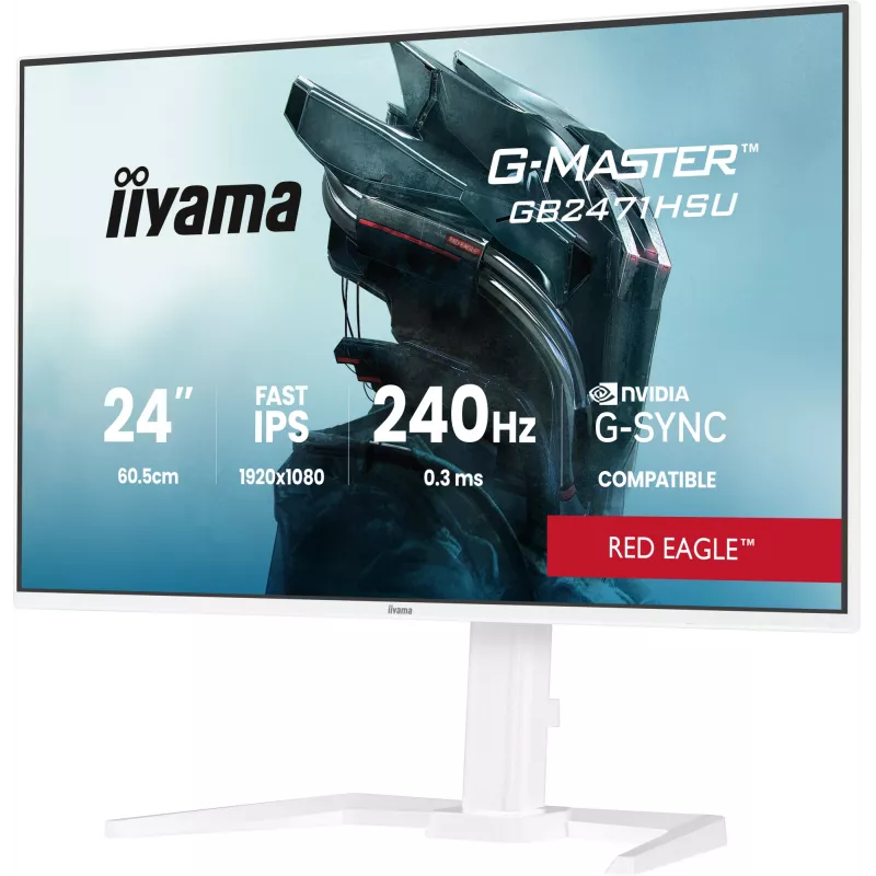 Monitors IIYAMA G-Master GB2471HSU-W1 23.8 collas (60.5 cm) Full HD HDMI/DP/USB Balts