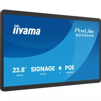IIYAMA ProLite S2425AS-B1P digitālais displejs 60.5 cm (23.8 inch) LCD Wi-Fi 500 cd/m² Full HD Melns Iebūvēts procesors Android 24/7