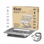 CLUB3D regulējams alumīnija klēpjdatora statīvs ar USB-C centrmezglu, pelēks