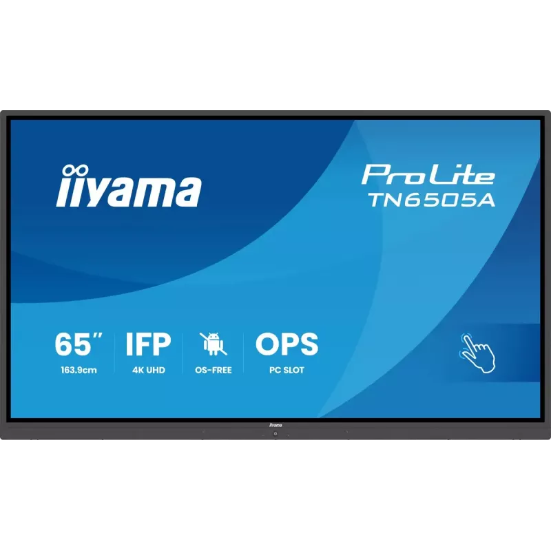 iiyama ProLite TN6505A-B1AG interaktīvais displejs 163,8 cm (64,5 inch) 500 cd/m² 4K Ultra HD melns ar skārienekrānu