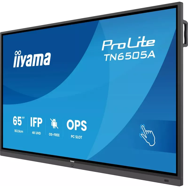 iiyama ProLite TN6505A-B1AG interaktīvais displejs 163,8 cm (64,5 inch) 500 cd/m² 4K Ultra HD melns ar skārienekrānu