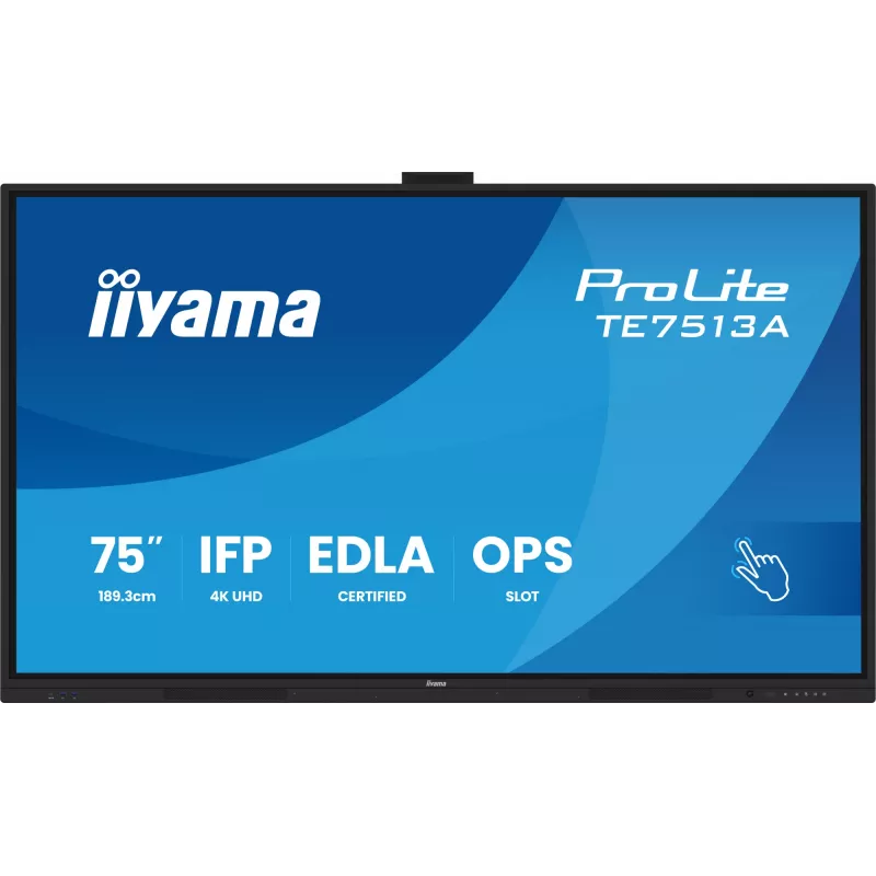 Interaktīvais plakanā paneļa displejs IIYAMA TE7513A-B2AG 75 inch 4K UHD skārienekrāns, 500 cd/m², Wi-Fi, Android, 24/7