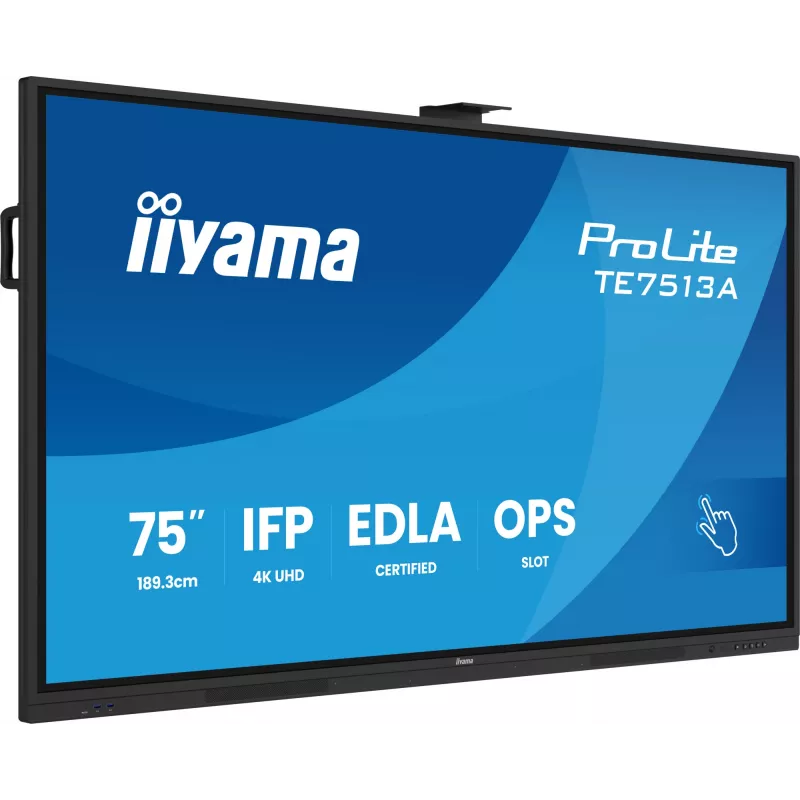 Interaktīvais plakanā paneļa displejs IIYAMA TE7513A-B2AG 75 inch 4K UHD skārienekrāns, 500 cd/m², Wi-Fi, Android, 24/7
