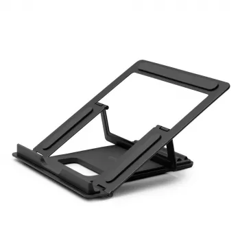 Lindy Collapsible Square Laptop Riser – salokāms klēpjdatora statīvs, alumīnijs, melns/sudrabs