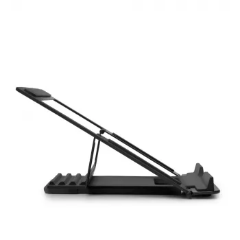 Lindy Collapsible Square Laptop Riser – salokāms klēpjdatora statīvs, alumīnijs, melns/sudrabs