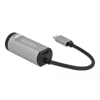 DeLOCK 64116 USB Type-C adapteris Gigabit LAN ar Power Delivery, pelēks