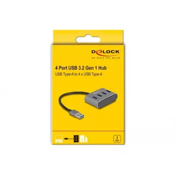 DeLOCK 63190 USB 3.2 Gen 1 Type-A 4 portu centrmezgls, melns