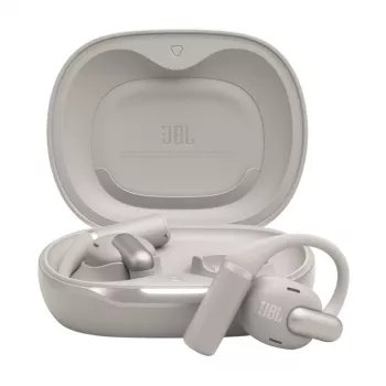 Austiņas JBL Sense Pro TWS āķveida, zvaniem un mūzikai, 20–40000 Hz, USB-C uzlādes statīvs, Pelēka, 95.2 g