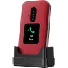 Doro Leva E30 atlokāms telefons, 2.8 collu (7.11 cm) 320x240, Single SIM, 0.3 MP kamera, 1150 mAh, IP55, sarkans/balts