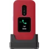 Doro Leva E30 atlokāms telefons, 2.8 collu (7.11 cm) 320x240, Single SIM, 0.3 MP kamera, 1150 mAh, IP55, sarkans/balts
