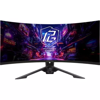 Monitors ASROCK PG34QRT3A 34 collas (86,4 cm) WQHD 3440×1440 OLED Izliekts VA 21:9 500 cd/m² 4000:1 USB 3.2 Gen1 Skaļruņi VESA Augstuma regulējams