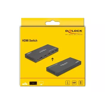 DeLOCK HDMI Slēdzis 4 x HDMI ieeja uz 1 x HDMI izeja 8K 60 Hz Melns