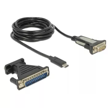 USB-C uz RS-232 seriālais kabelis DeLOCK 62904 Melns 1.8m DB-9