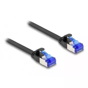 DeLOCK RJ45 plakanais tīkla kabelis Cat.6A 1 m melns