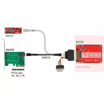 DeLOCK 62725 iekšējā interfeisa karte M.2 SSD pieslēgšanai caur U.2