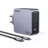 UGREEN Nexode Pro 160W GaN lādētājs ar USB-C kabeli, melns/pelēks