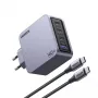 UGREEN Nexode Pro 160W GaN lādētājs ar USB-C kabeli, melns/pelēks