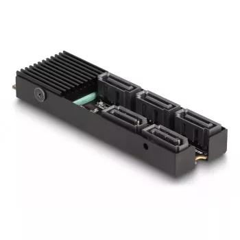 DeLOCK Pārveidotājs M.2 2280 Key B+M vīrietis uz 5 x SATA ar radiatoru