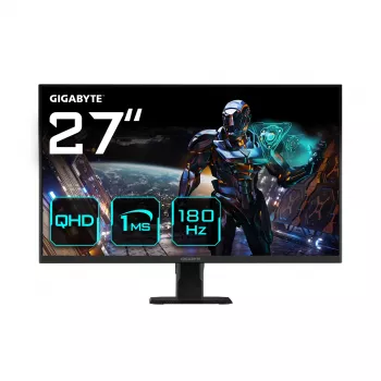 GIGABYTE GS27QA 27 collu QHD spēļu monitors - 2560 x 1440 (QHD), 180Hz, 1ms, 300 cd/m2, FreeSync, HDR Ready, HDMI 2.0, Displayport 1.4