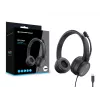 Austiņas CONCEPTRONIC POLONA05BC — Stereo USB-C, trokšņu slāpējošs mikrofons, apkārtauss, 2 m kabelis, 20–22000 Hz, Melna