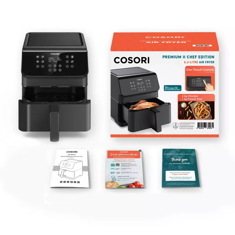 Cosori Premium II Chef Edition gaisa fritieris 6.2 L 1700 W Melns