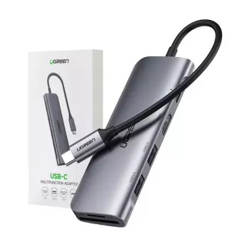 Ugreen 15214 USB-C dokstacija / portu replicētājs USB 3.2 Gen 1 (3.1 Gen 1) Lilac, Metālisks